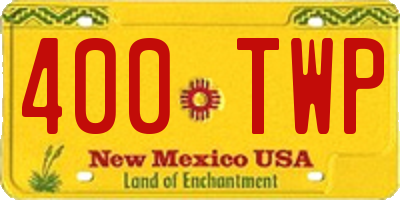 NM license plate 400TWP