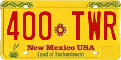 NM license plate 400TWR