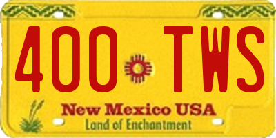 NM license plate 400TWS