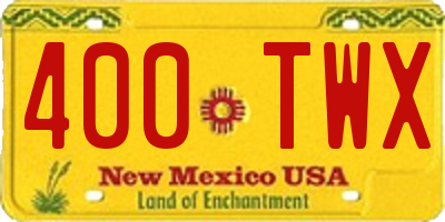 NM license plate 400TWX