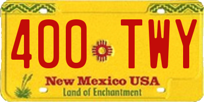 NM license plate 400TWY