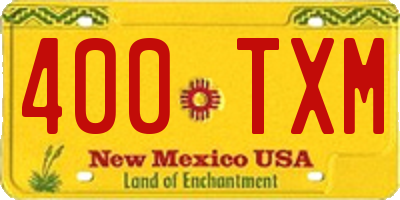 NM license plate 400TXM