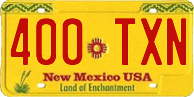NM license plate 400TXN