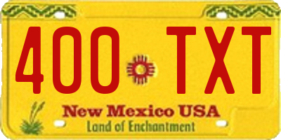 NM license plate 400TXT