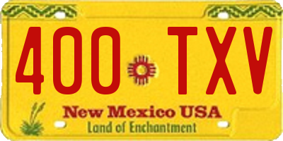 NM license plate 400TXV
