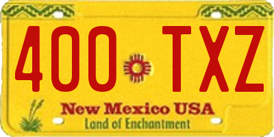 NM license plate 400TXZ
