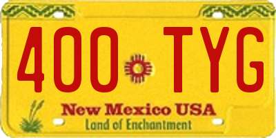 NM license plate 400TYG