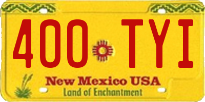 NM license plate 400TYI