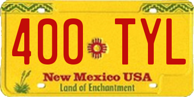 NM license plate 400TYL