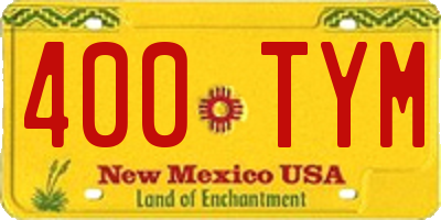 NM license plate 400TYM
