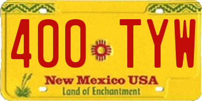 NM license plate 400TYW