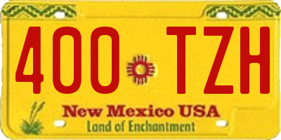 NM license plate 400TZH