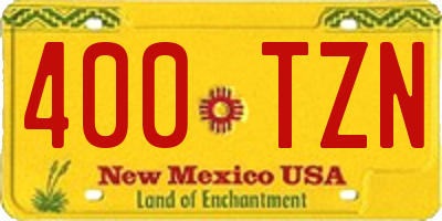 NM license plate 400TZN
