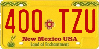 NM license plate 400TZU