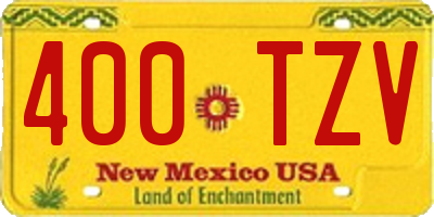 NM license plate 400TZV