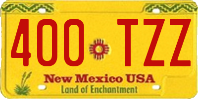 NM license plate 400TZZ