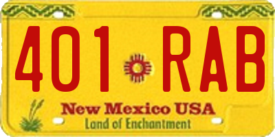 NM license plate 401RAB