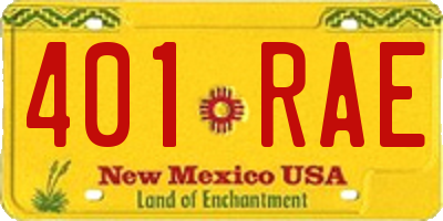 NM license plate 401RAE