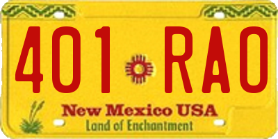 NM license plate 401RAO