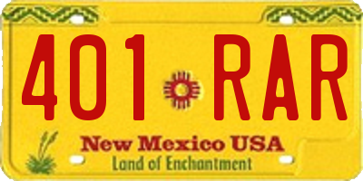 NM license plate 401RAR