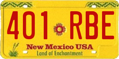 NM license plate 401RBE