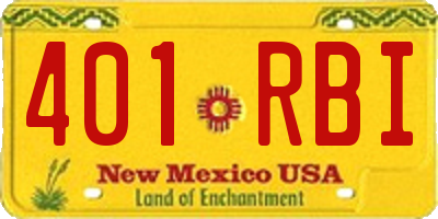 NM license plate 401RBI