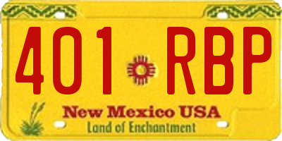 NM license plate 401RBP