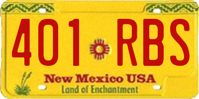 NM license plate 401RBS