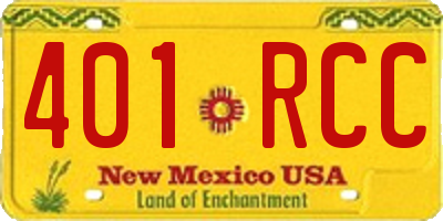 NM license plate 401RCC