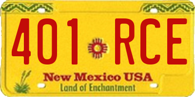 NM license plate 401RCE