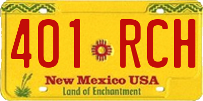 NM license plate 401RCH