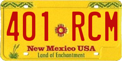 NM license plate 401RCM