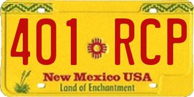 NM license plate 401RCP