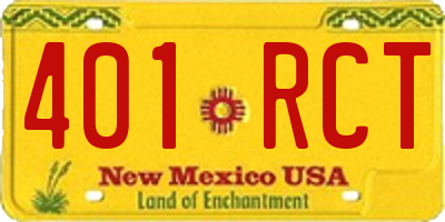 NM license plate 401RCT