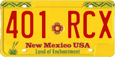 NM license plate 401RCX