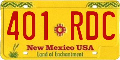 NM license plate 401RDC