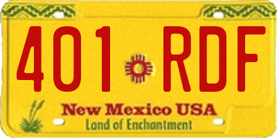 NM license plate 401RDF