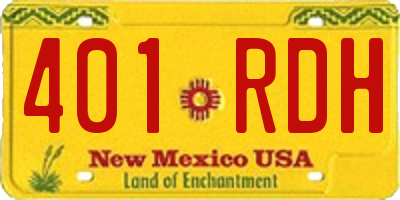 NM license plate 401RDH