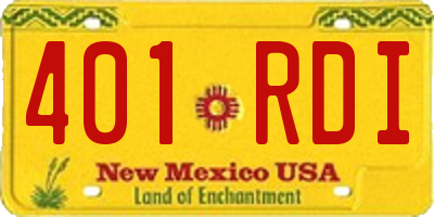 NM license plate 401RDI