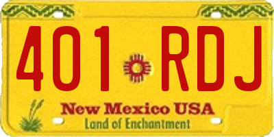 NM license plate 401RDJ