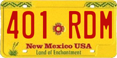NM license plate 401RDM