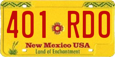 NM license plate 401RDO