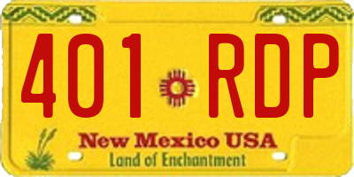NM license plate 401RDP