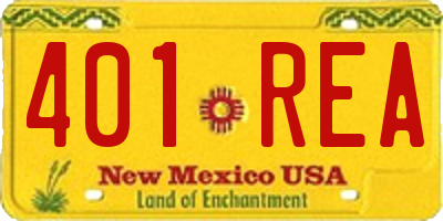 NM license plate 401REA