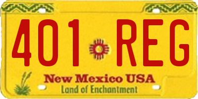 NM license plate 401REG