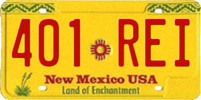 NM license plate 401REI