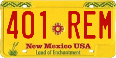 NM license plate 401REM