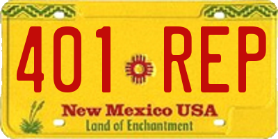 NM license plate 401REP