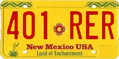 NM license plate 401RER