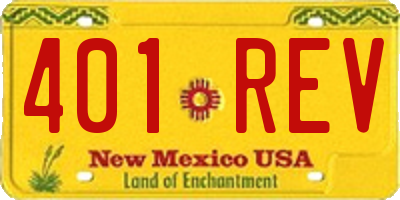 NM license plate 401REV